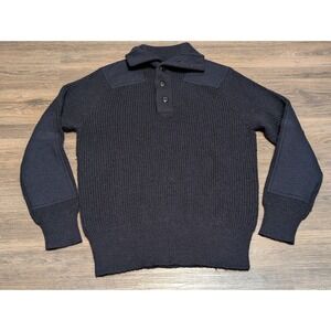 J Crew Wallace Barnes Wool Navy Blue Shawl Collar Pullover Sweater Mens L